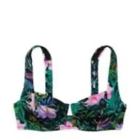 Victoria's Secret Palm Black Full Coverage Bikini Top 36C - Picture 2 of 9